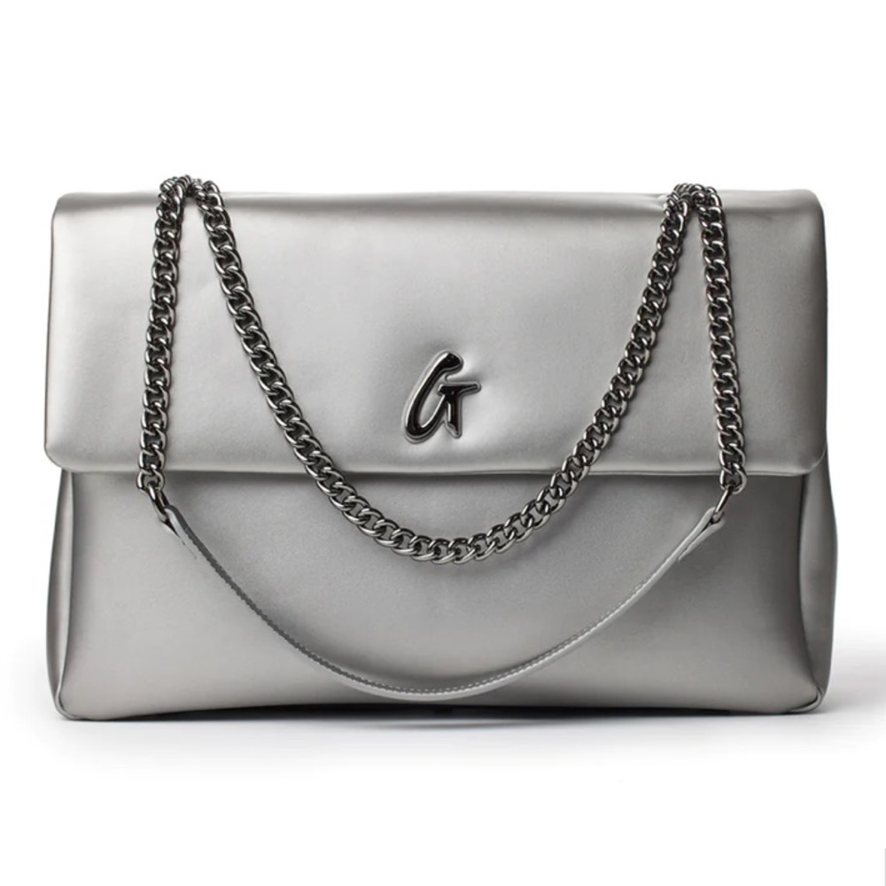 Standard Large Classic Glamaholic Flap Bag Platinum